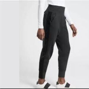 Athleta Venice Velvet Joggers pants athletic small black womens gym casual $98